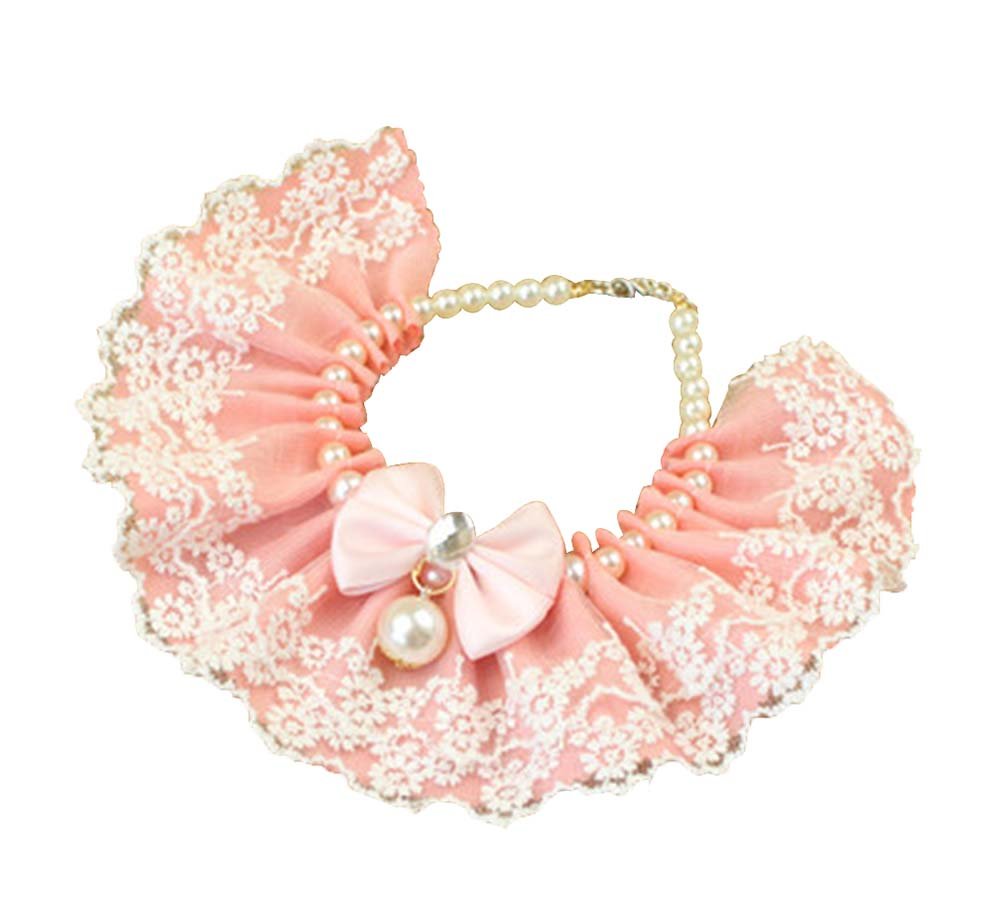 Pet Necklace Pet Cat And Dog Bell Bow Tie Accessories [Pearl Style-12]