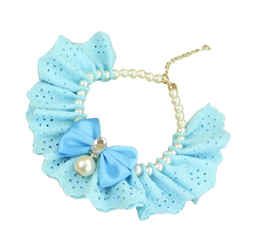 Pet Necklace Pet Cat And Dog Bell Bow Tie Accessories [Pearl Style-13]