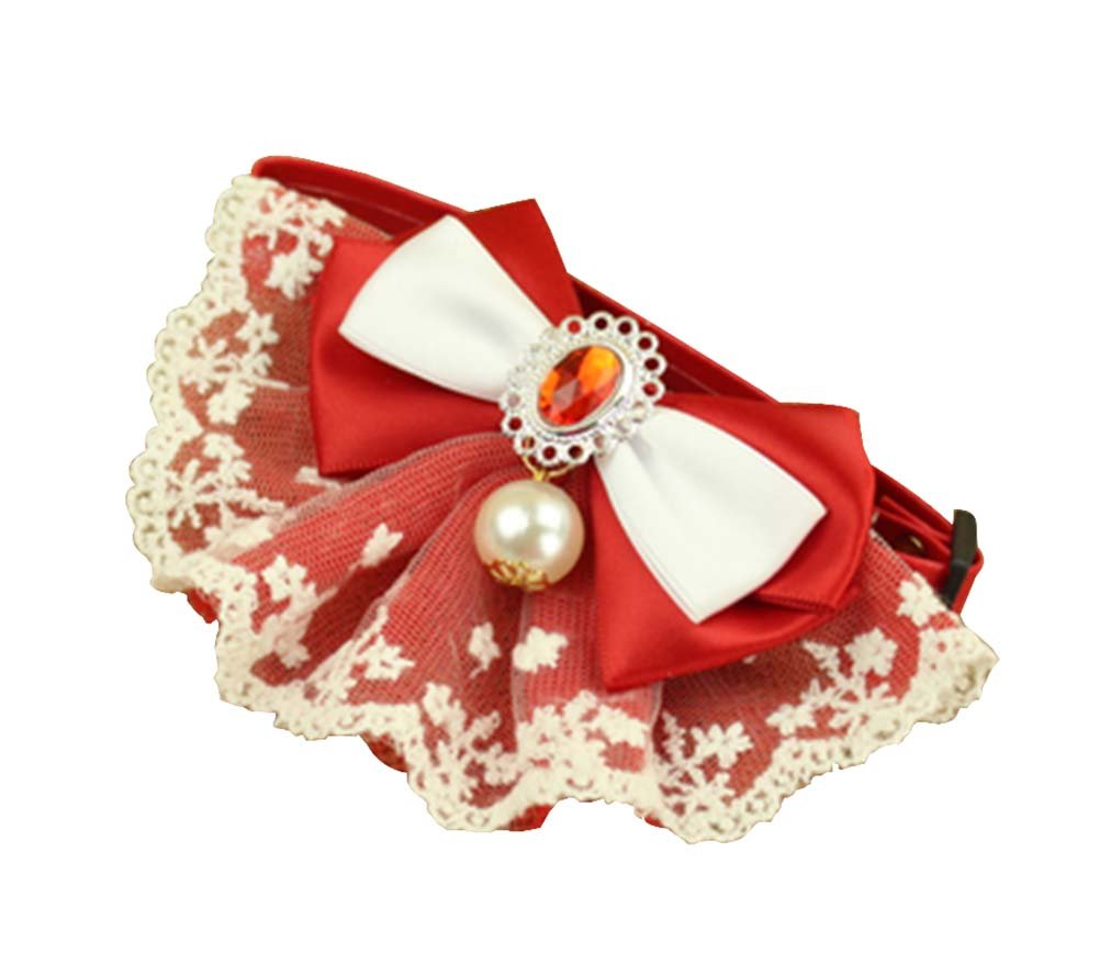 Pet Necklace Pet Cat And Dog Bell Bow Tie Accessories [Pearl Style-8]