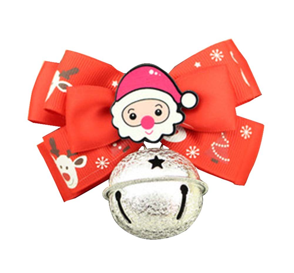 Christmas Pet Jewelry Dog Bow Tie Cat Decorative Collar Bell Bow [E]