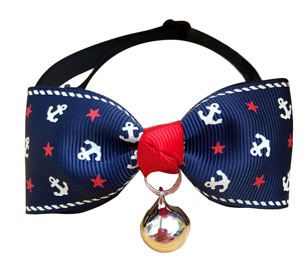 Set of 2 Pet Jewelry Puppies Cat Bow Tie Decorative Bell Bow-Knot [B]