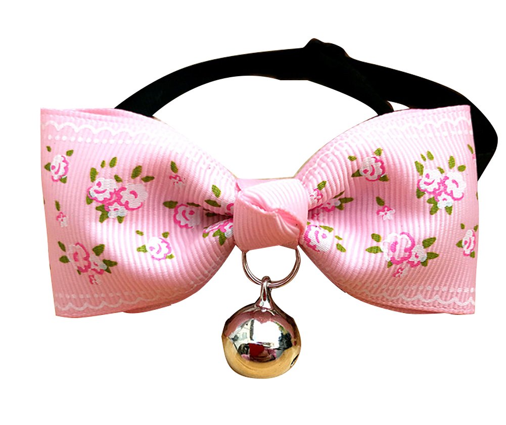 Set of 2 Pet Jewelry Puppies Cat Bow Tie Decorative Bell Bow-Knot [J]