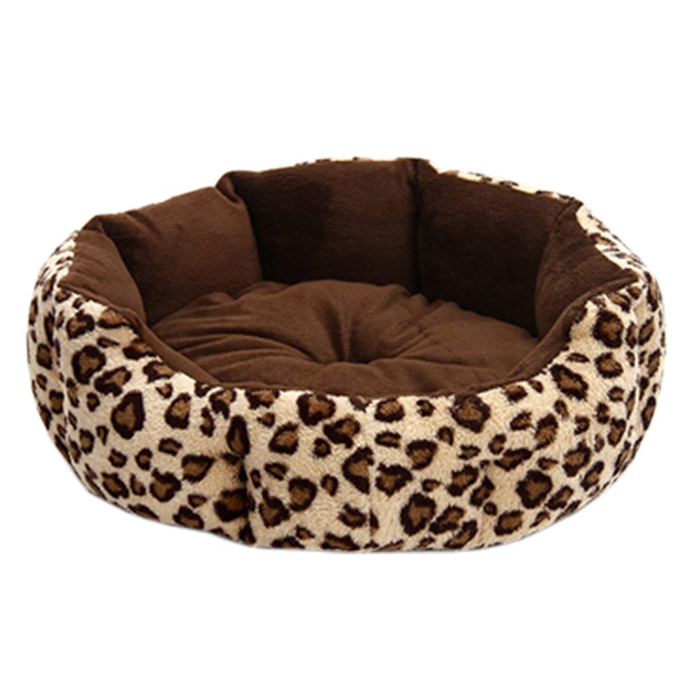 Stylish Pet Bed Pet House Detachable Doghouse Kennel for Small Pets Leopard
