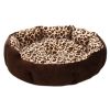 Detachable House Pet Mat Stylish Pet Bed Pet House Kennel Leopard Brown