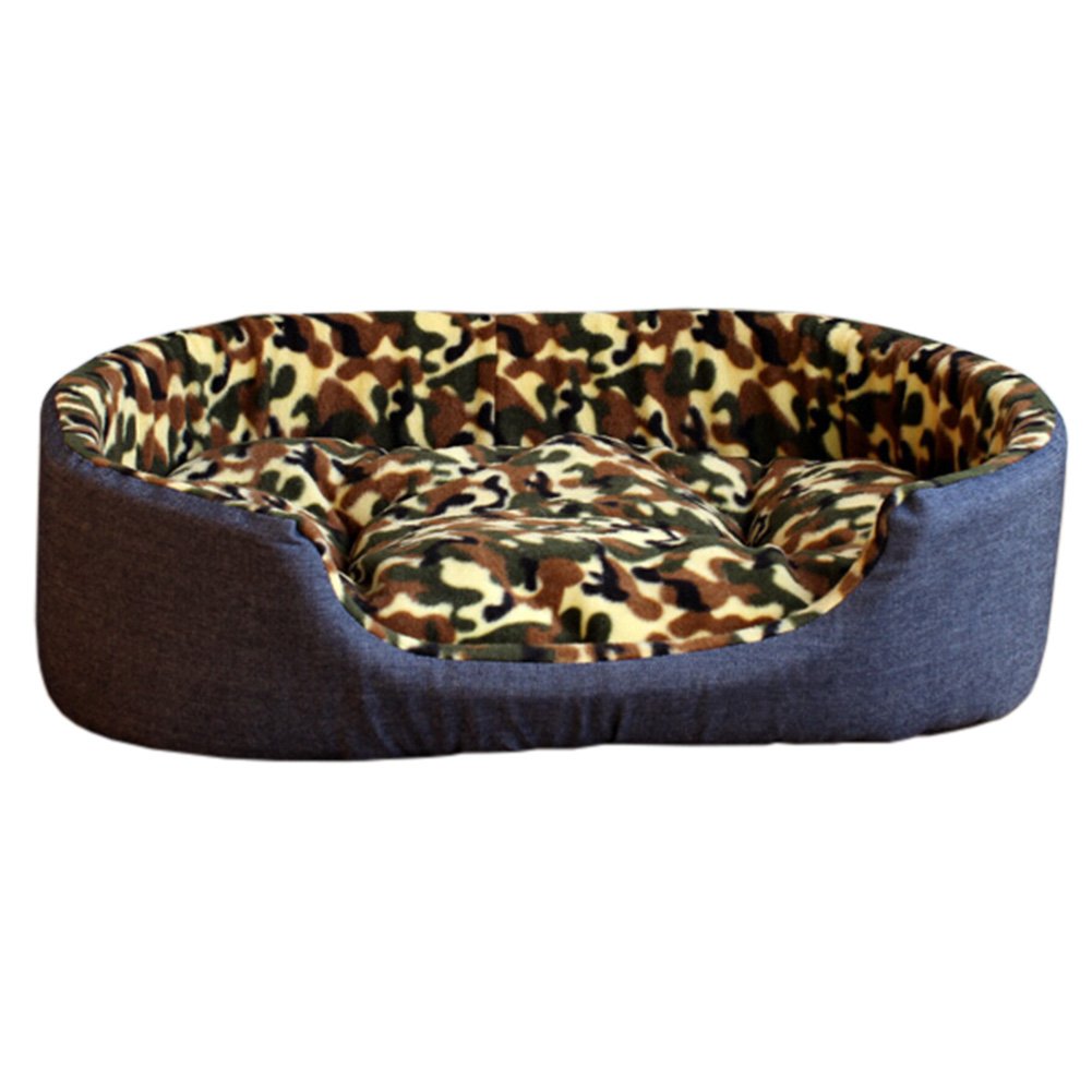 Detachable House Pet Mat Stylish Rectangle Pet Bed Pet House Kennel Camouflage
