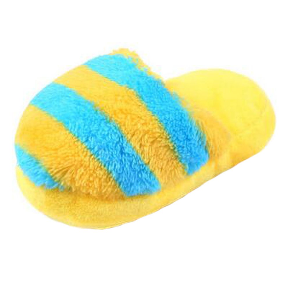 Durable Dog Toys Pet Toys Various Stripe Colors Toys Grind Teeth Training Slippers, Yellow Blue