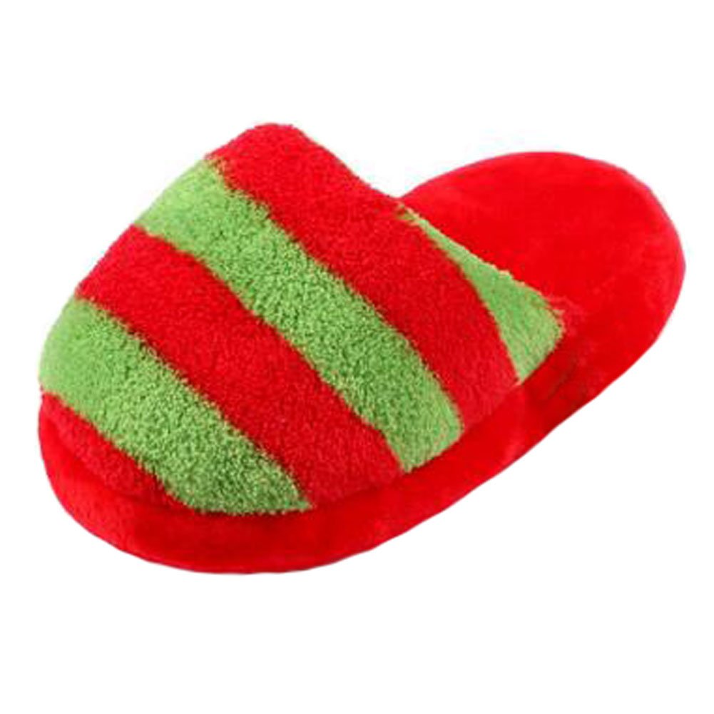 Durable Dog Toys Pet Toys Various Stripe Colors Toys Grind Teeth Training Slippers, Red Green