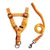 Durable Dog Collar Leash Strap Training Leash Rope Chest Strap For Puppy Pet(15LB), Yellow Footprint