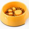 Eating Slowly Pet Bowl Puppy Feeders Feeding Tray Dog Bowl, Yellow