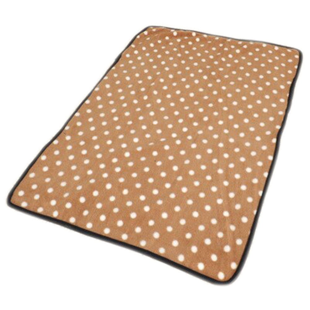 Super Soft Warm Washable Dog Cat Pet Bed Blanket-Light Brown Dots