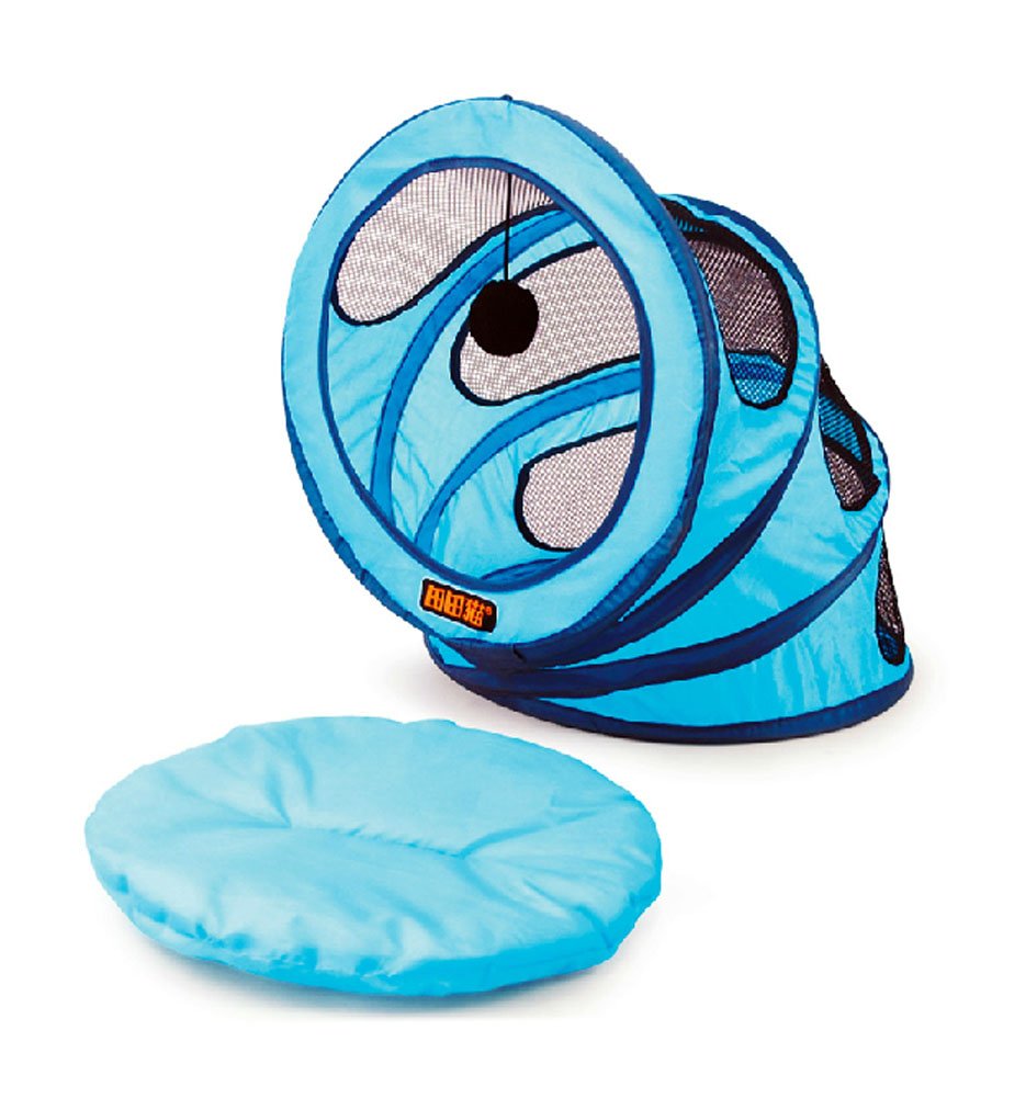 Collapsible Spiral Cat Litter / Cat House / Cat Bed SKY BLUE(Size:W27*H35 CM)
