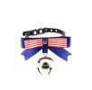 [Red Stripe] Adjustable Bow Tie with Bell Collar for Cats, Dog(Fit 21~26cm Neck)