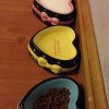 5-Inch [Lovely Yellow Bow] Ceramic Cat Food Bowl , Pet Bowl (12.8*12.8*5cm)