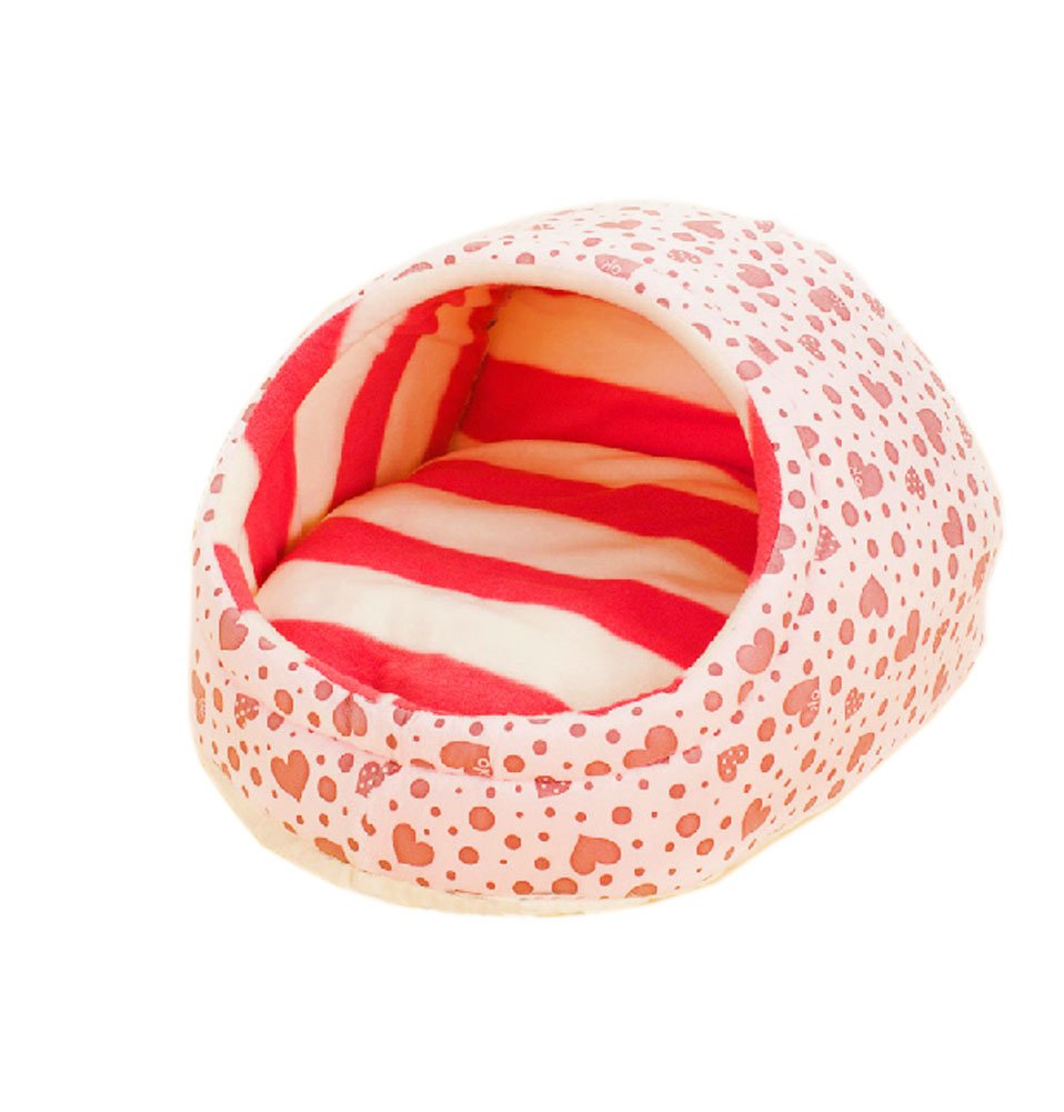 Egg-Shaped Cute Pet Kennel Doghouse Cat house for Kitten & Puppy(H25*W37, PINK)