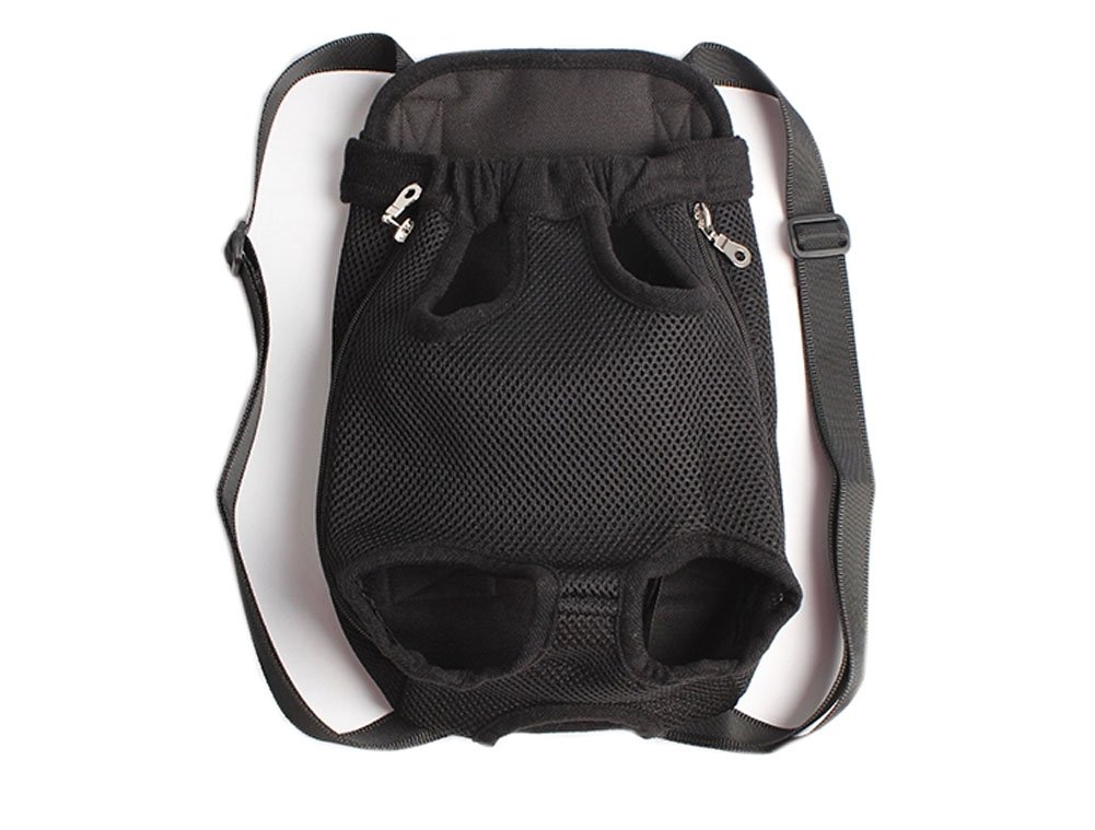 Portable Chest Carrier Backpack Bag for Pets Dogs Black(Bust 50cm, Up to 15LB)