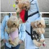 Portable Chest Carrier Backpack Bag for Pets Dogs Black(Bust 50cm, Up to 15LB)