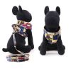 Size M for Puppy Leash Collar Black Rabbit Pattern Dogs Harness Supplies