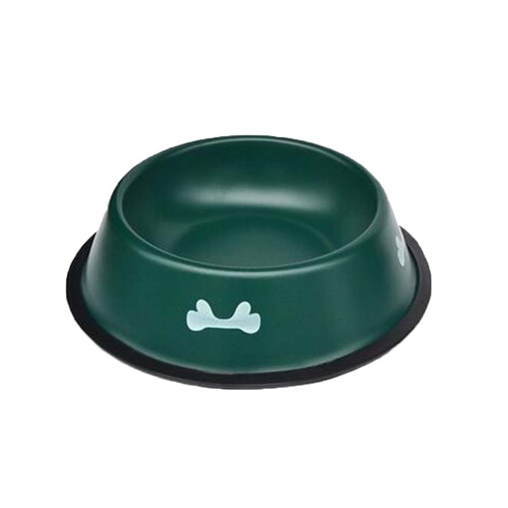 Bone Pattern Dog Bowl Round Stainless Steel Pet Bowl Feed Bowl for Dogs Cat 7.4"