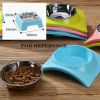 Square Dog Dishes Pet Bowl for Dogs Cats Stainless Steel Dog Bowls