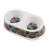 Colored Blocks Pet Bowls Dog Bowls Double Bowls Imitation Ceramic Melamine