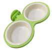 Hanging Style Double Fixed Bowls Detachable Pet Bowls Dog Bowls, Green