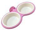 Hanging Style Double Fixed Bowls Detachable Pet Bowls Dog Bowls, Pink