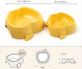 Apple Shaped Pet Bowl Dogs Bowl Pet Supplies YELLOW(7.5 * 2 Inches)