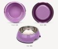 Round Stainless Steel Bowls for Pets Dogs Cats Purple, Size M(17*5.5 cm)