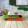 Bamboo Fiber Double Style Pet Bowl for Dogs Cats GREEN