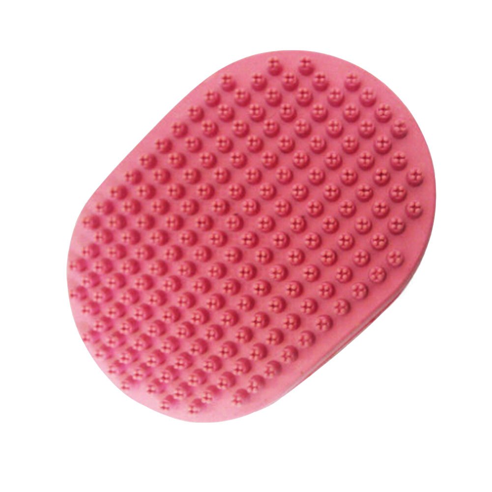 Pet Cleaning Supplies--Circular Rubber Grooming Brush,Cat/Dog Bathing Brush,PINK