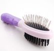 Double-Sided Plastic Handle Massage Comb Pet Dog Brush Cat Brush (Purple)