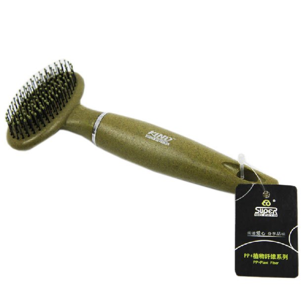 Metal Pin Rubber Handle Massage Grooming Comb for Pets Dogs
