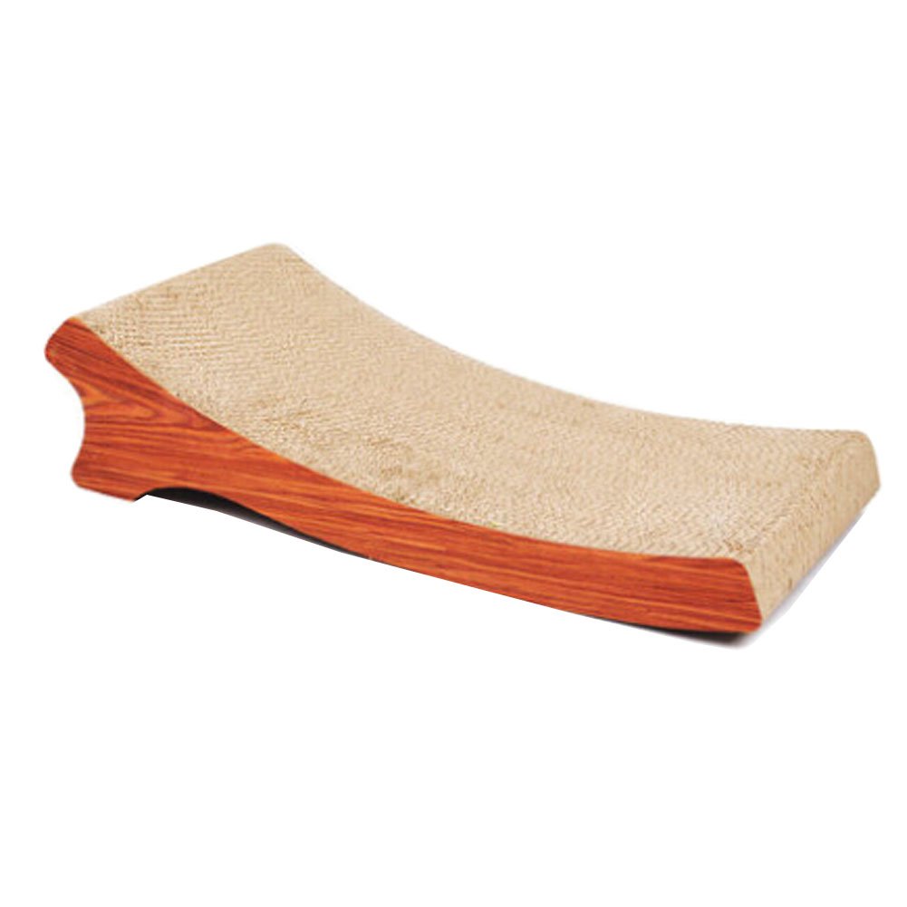 Natural Wood [Red Sandalwood] Veneer Corrugated Paper Cat Scratching Pad/Board