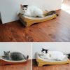 Natural Wood [Teak] Veneer Corrugated Paper Cat Scratching Pad/Board