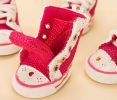 4 Pcs Fashion Breathable Mesh Pet Dog Puppy Shoes Boots PINK, NO.5