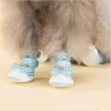 Red Color Style Pets Boots with Bow Tie Dogs Sandal Shoes, S