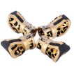 PU Non-slip Zipper Dog Boot Pet Casual Shoes, Gold Leopard Print