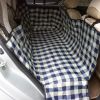 Waterproof Oxford Fabric Pet Car Seat Cover Dog Mat for Rear Seat, Grid