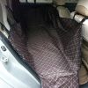 Waterproof Oxford Fabric Pet Car Seat Cover Dog Mat for Rear Seat, Brown