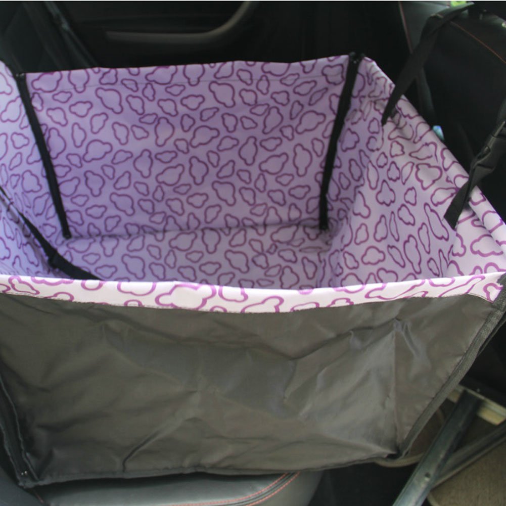Waterproof Pet Car Seat Cover Dog Travel Mat for Rear Single Seat, Purple Cloud