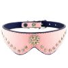 Cute PET Bling Bling Collar Beautiful Dog Leather Basic Collar M(27-31CM) Pink