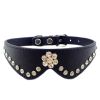 PET Bling Bling Collar Dog Leather Basic Collar M(27-31CM) WATERMELON BLACK