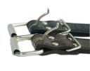 Adjustable PU Leather Spiked Studded Dog Collar Pet Collar(16~19 In, Blue grey)