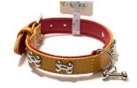 Adjustable Dogs Collar With Little Bone Charm YELLOW(Fit 29~36 neck)