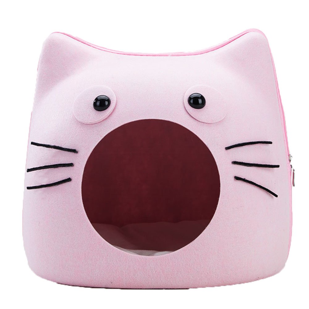 Small Medium Cat Cave Bed Pet Condo House Sleeping Bed for Cats and Pet Pink