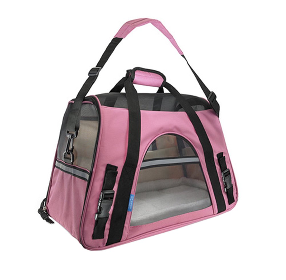 Pet Carrier Soft Sided Travel Bag for Small dogs & cats- Airline Approved, Pink