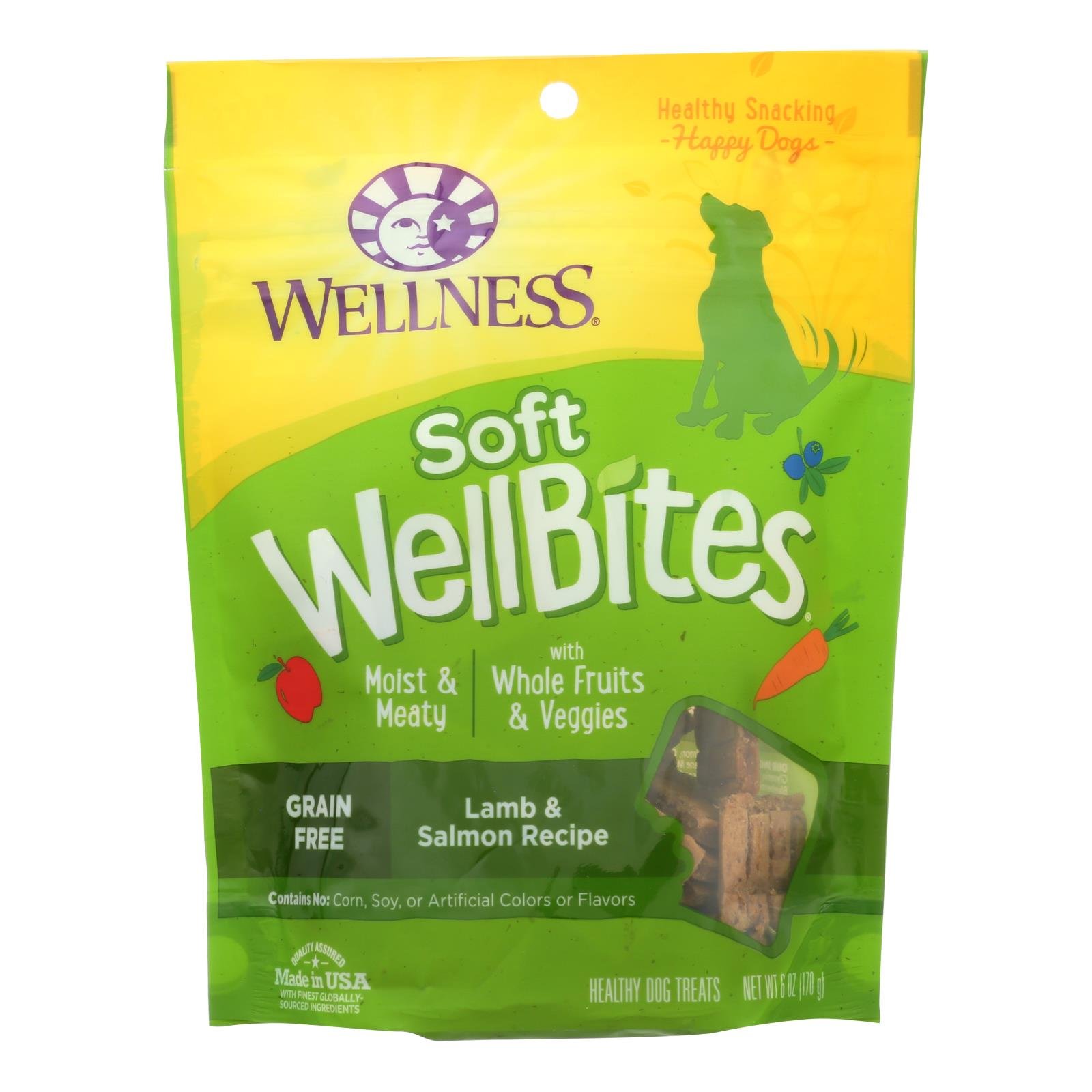 Wellness Soft Wellbites Lamb & Salmon Recipe Natural Dog Treats  - Case of 8 - 6 OZ