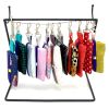 Leopard dog waste bag holder with red suede lining