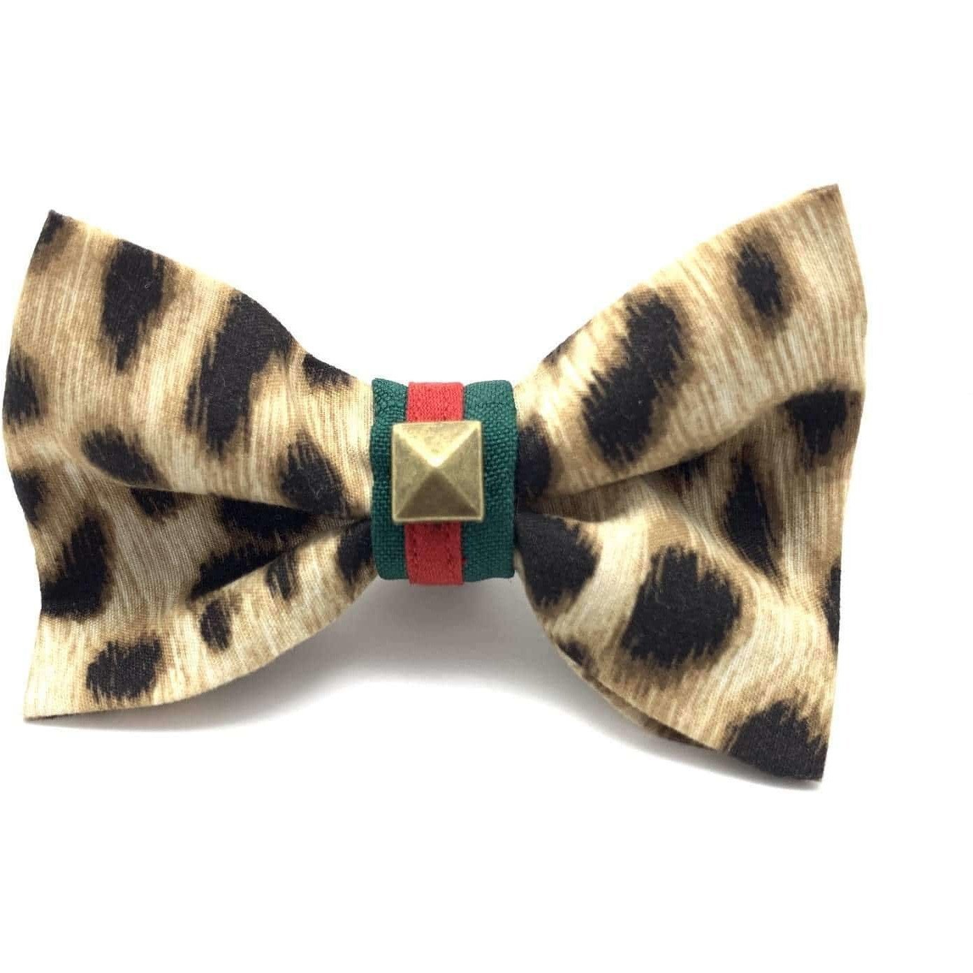 Anubis leopard dog bow tie