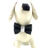 Shiny Black & silver glitter leather dog bow tie with Swarovski crystals